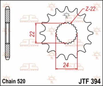 JT SPROCKETS - SPROCKET FRONT 14T 520 - 12120575