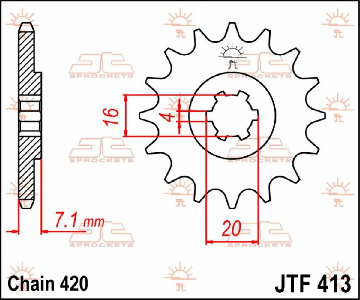 JT SPROCKETS - SPROCKET FRONT 12T 420 - 12120581