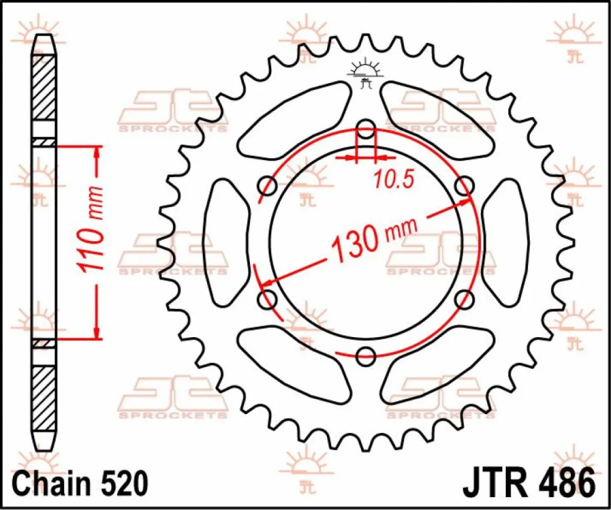 JT SPROCKETS - SPROCKET REAR 47T 520 - 12100745