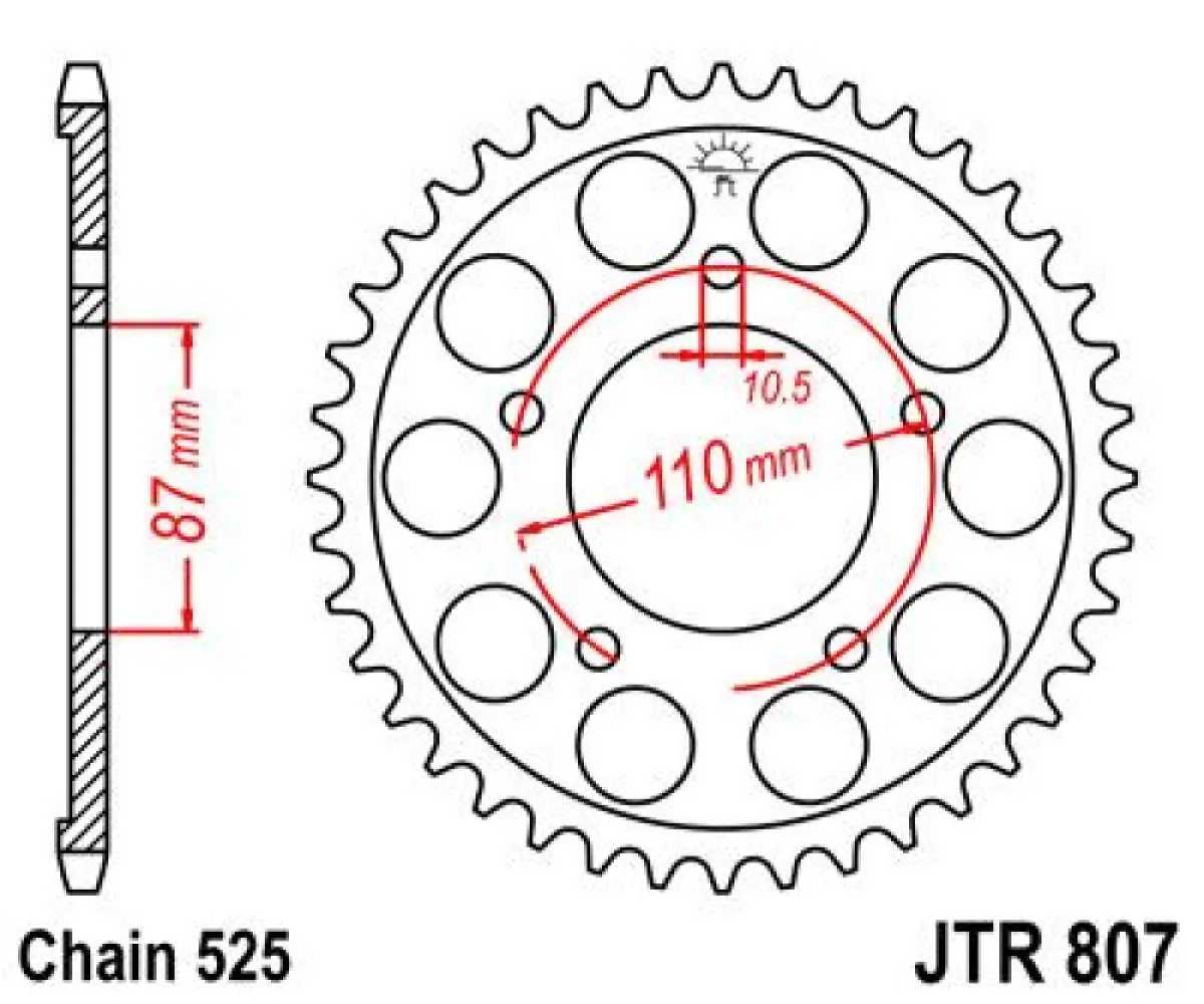 JT SPROCKETS - SPROCKET REAR 48T 525 BLK - 12101682