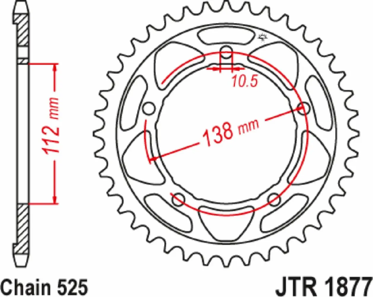 JT SPROCKETS - SPROCKET RR YAMAHA 45T - 12102764