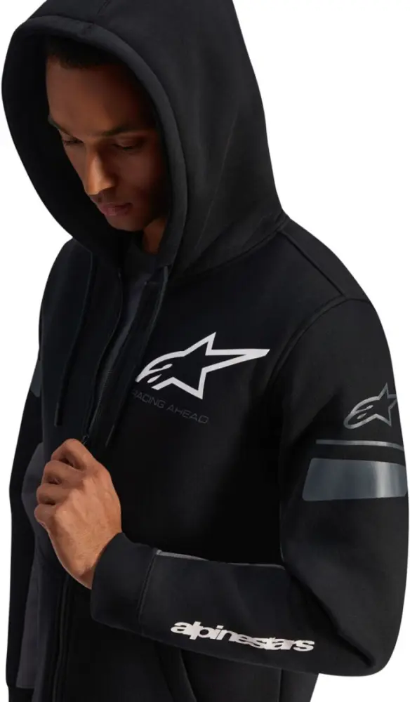 ALPINESTARS (CASUALS) - HOODIE ZIP ESEMEX BLACK/CHARCO - 30507155