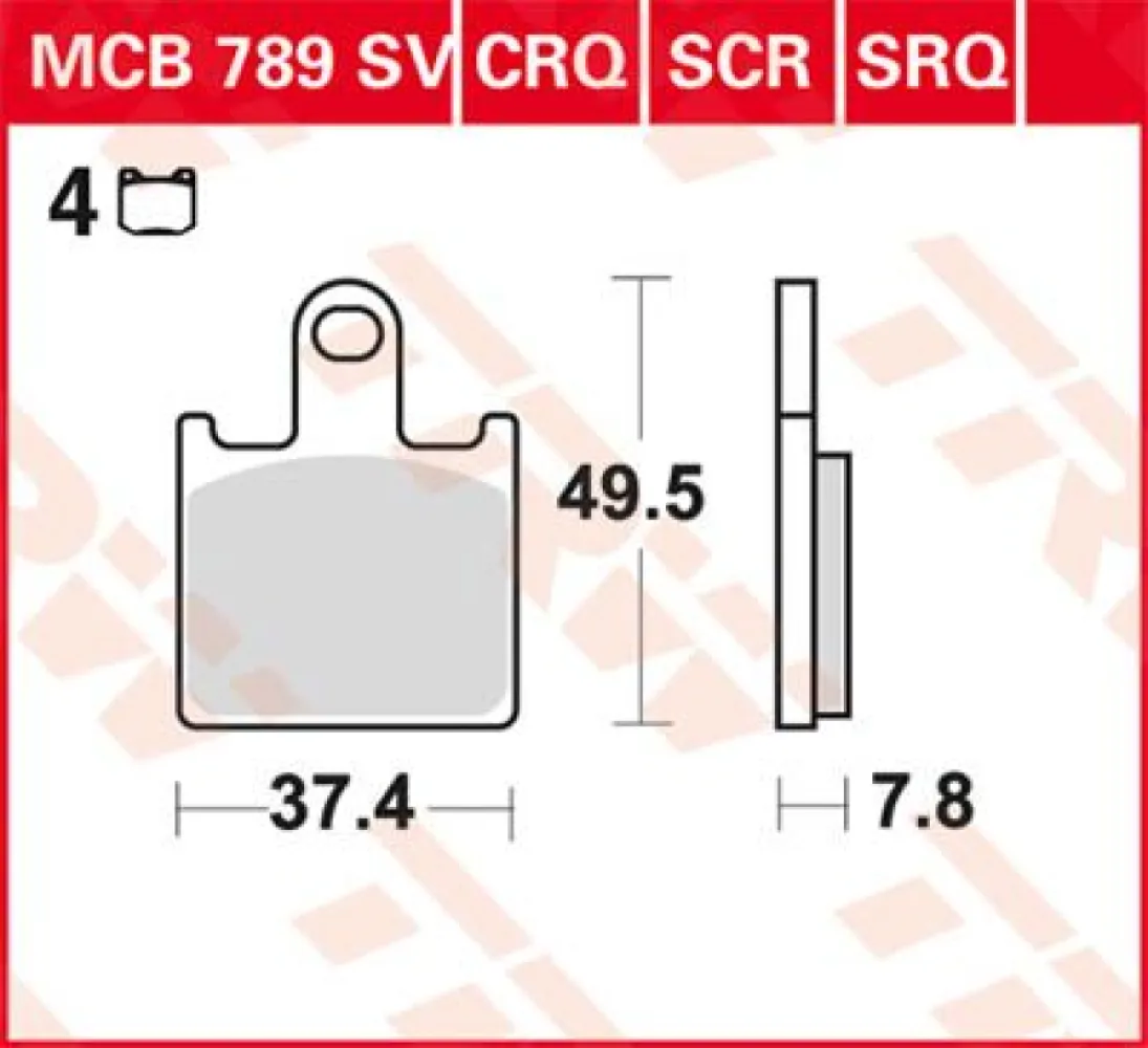 TRW - BRAKE PAD TRW MCB789SV - 17211182
