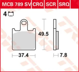 TRW - BRAKE PAD TRW MCB789SV - 17211182