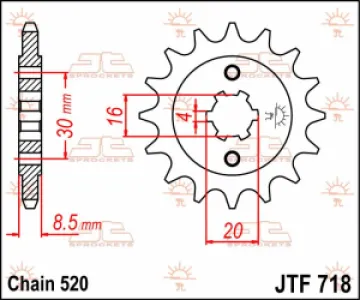 JT SPROCKETS - SPROCKET FRONT 12T 520 - 12120783