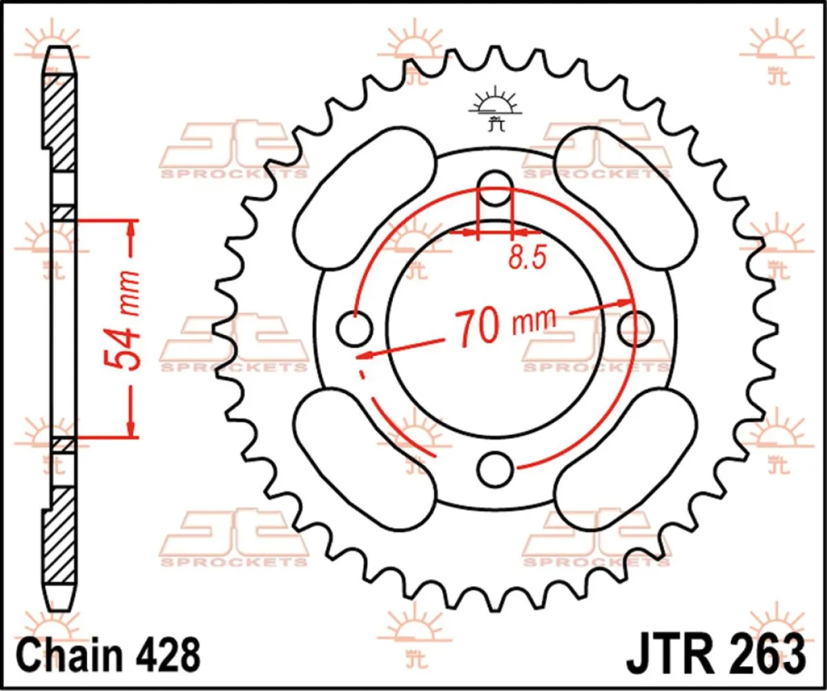 JT SPROCKETS - SPROCKET REAR 36T 428 - 12100674