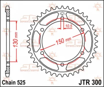 JT SPROCKETS - SPROCKET REAR 39T 525 - 12100687