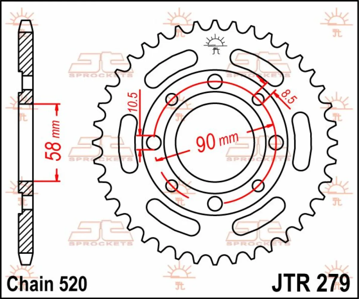 JT SPROCKETS - SPROCKET REAR 40T 520 - 12100696