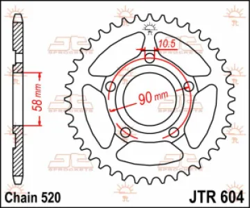 JT SPROCKETS - SPROCKET REAR 40T 520 - 12100697