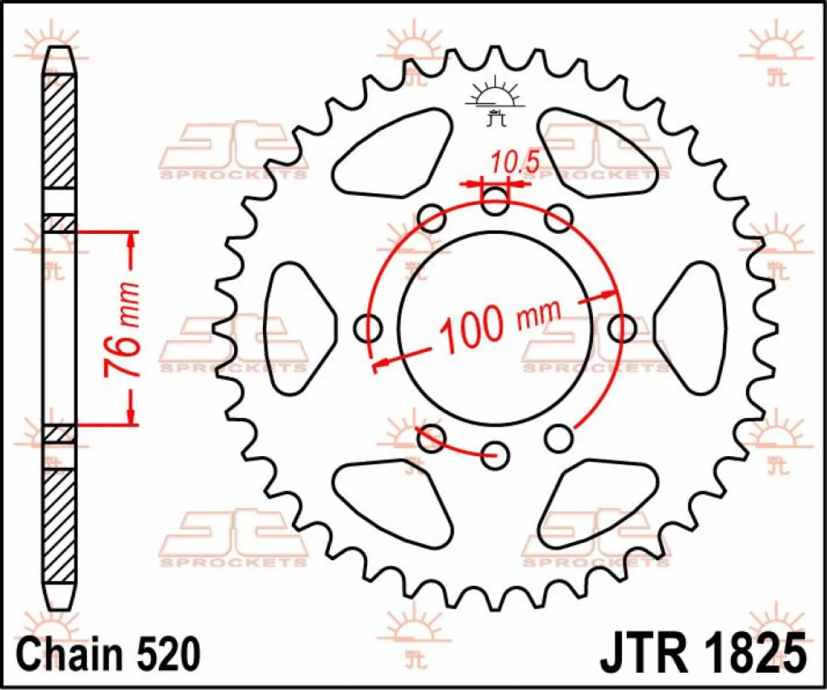 JT SPROCKETS - SPROCKET REAR 42T 520 - 12100704