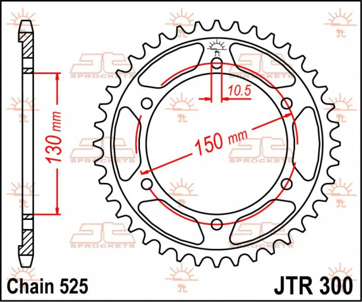 JT SPROCKETS - SPROCKET REAR 43T 525 - 12100711