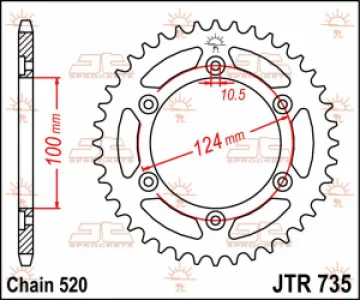 JT SPROCKETS - SPROCKET REAR 43T 520 - 12100715