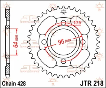JT SPROCKETS - SPROCKET REAR 44T 428 - 12100719