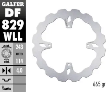 GALFER - BRAKE DISC FIXED WAVE SOLID - 17111775