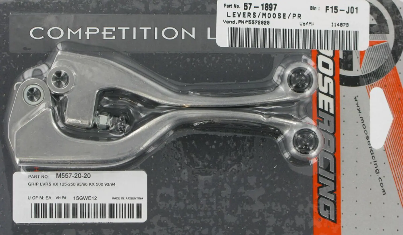 MOOSE OFFROAD HARD-PARTS - MSE GRIP LVRS KX-BLK - M5572020
