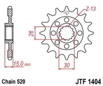 JT SPROCKETS - SPROCKET FRONT 15T 520 - 12121014