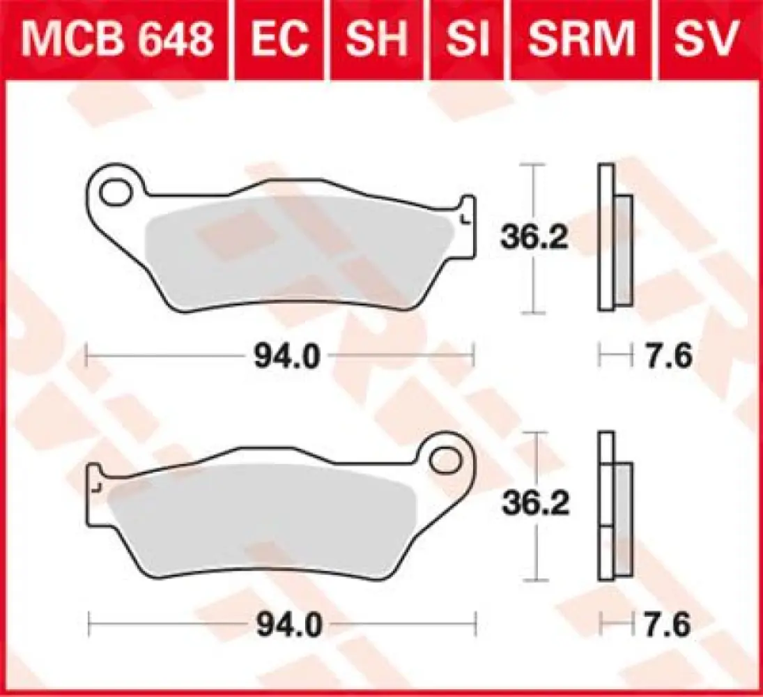 TRW - BRAKE PAD TRW MCB648 - 17220497