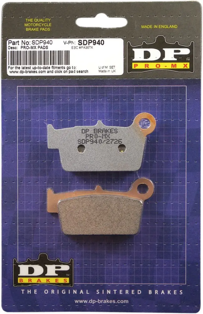 DP BRAKES - BRAKE PAD SDP YZF 03 MX REAR - SDP940MX