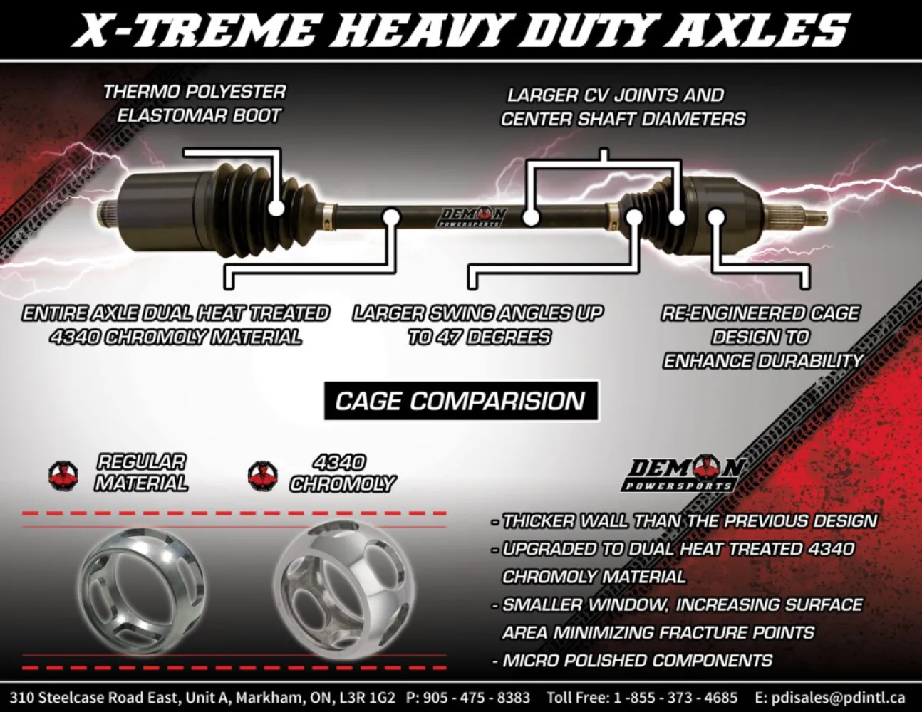 DEMON - XTREME LONG TRAVEL H-DUTY AXLE - 02141514