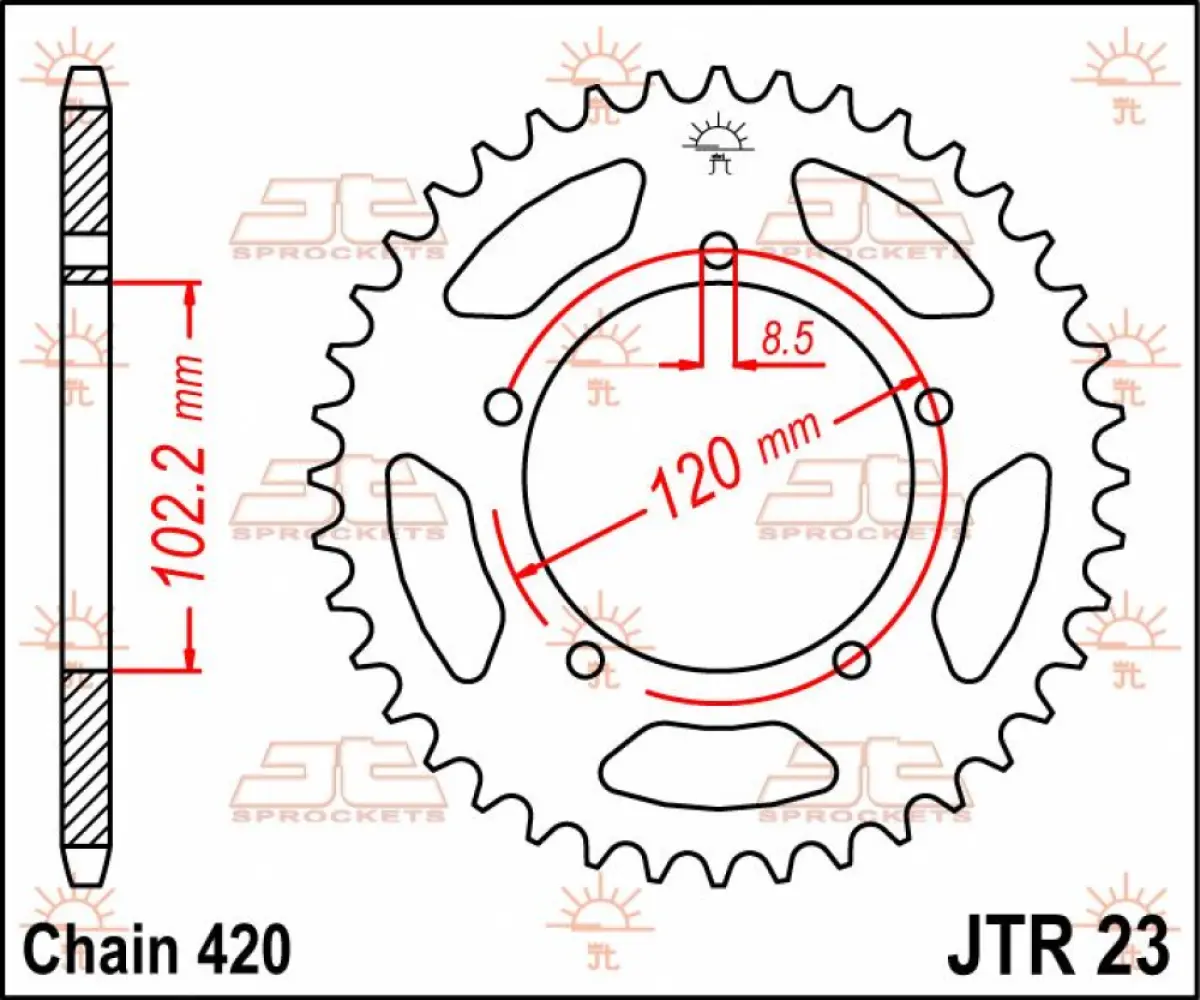JT SPROCKETS - SPROCKET REAR 47T 420 - 12100421