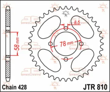 JT SPROCKETS - SPROCKET REAR 41T 428 - 12100470