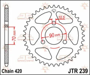 JT SPROCKETS - SPROCKET REAR 36T 420 - 12100625