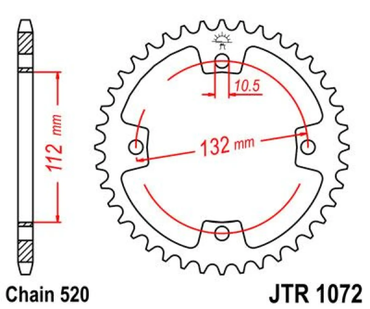 JT SPROCKETS - SPROCKET REAR 36T 520 - 12101430