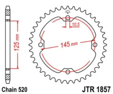 JT SPROCKETS - SPROCKET REAR 38T 520 BLK - 12101617