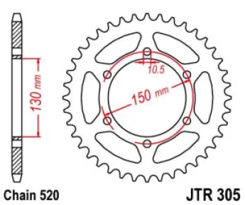 JT SPROCKETS - SPROCKET REAR 46T 520 - 12101803