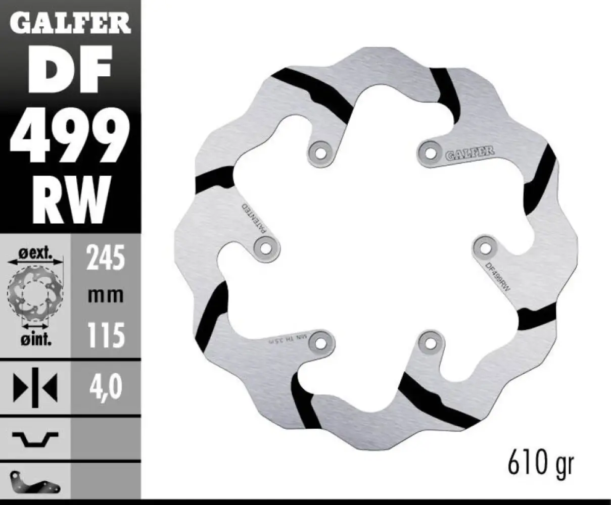 GALFER - BRAKE DISC FIXED WAVE GROOVED - 17111741