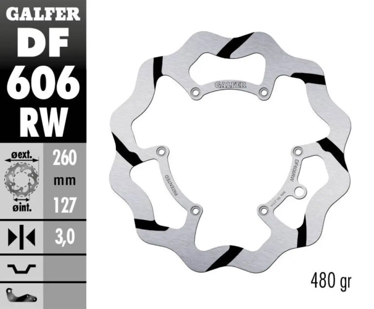 GALFER - BRAKE DISC FIXED WAVE GROOVED - 17111747