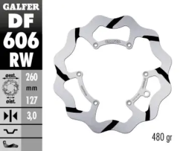 GALFER - BRAKE DISC FIXED WAVE GROOVED - 17111747