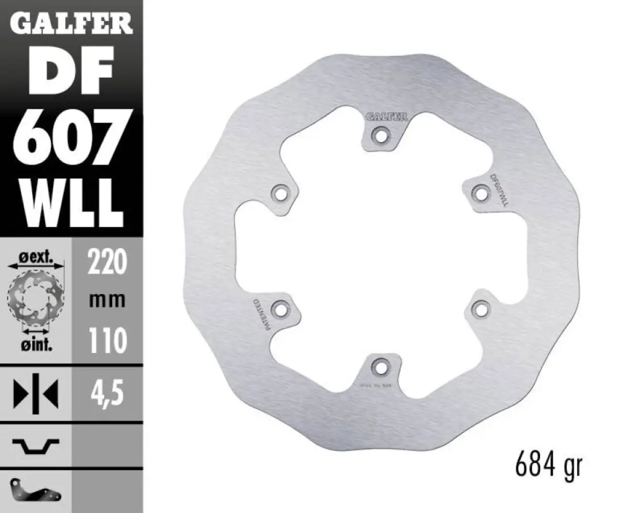 GALFER - BRAKE DISC FIXED WAVE SOLID - 17111749