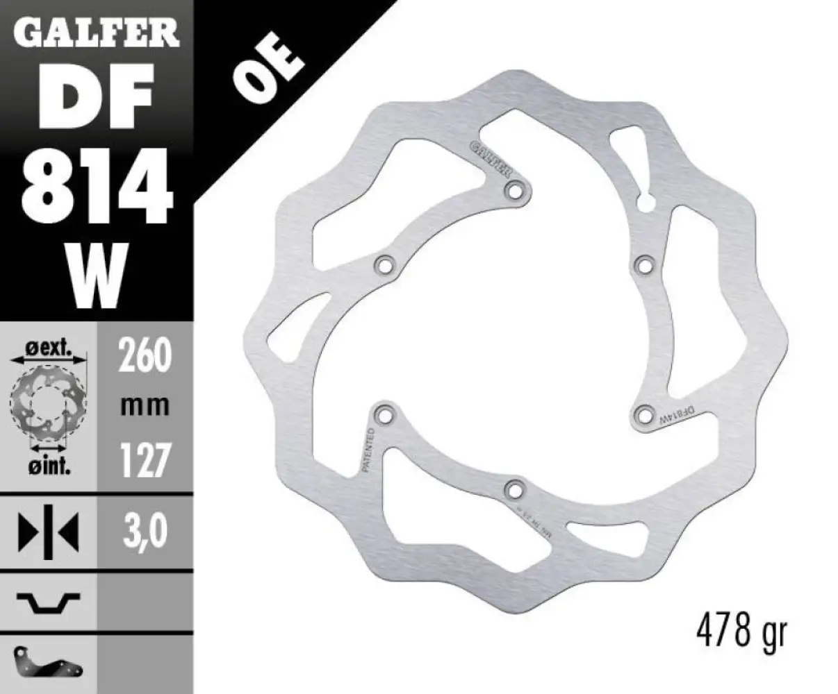 GALFER - BRAKE DISC FIXED WAVE - 17111765