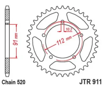 JT SPROCKETS - SPROCKET REAR 46T 520 - 12102836