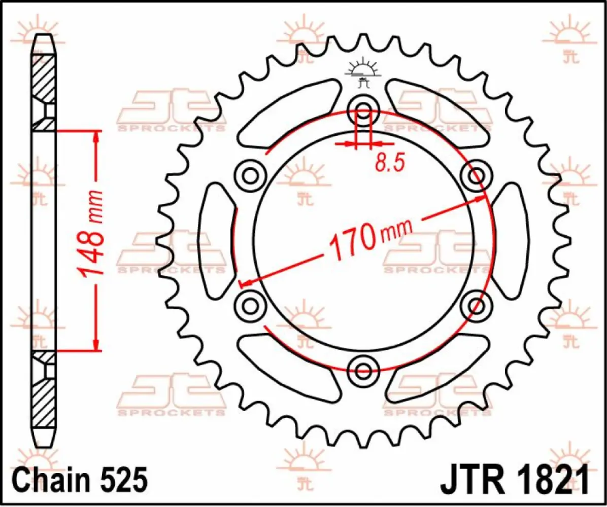 JT SPROCKETS - SPROCKET REAR 47T 525 - 12100742