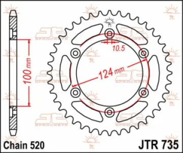 JT SPROCKETS - SPROCKET REAR 36T 520 - 12102480