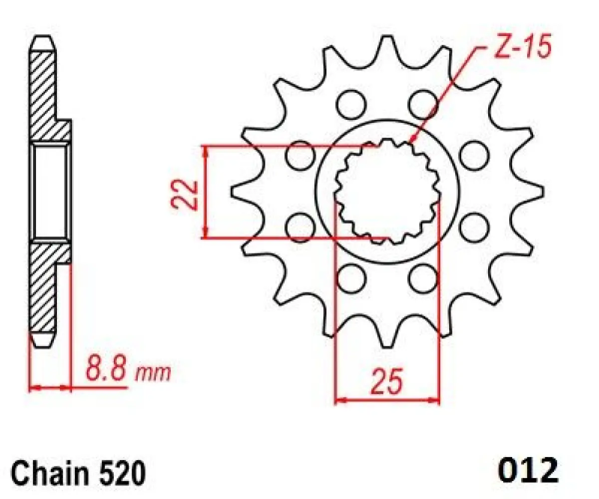 MOTO-MASTER - FRONT SPROCKET 520 15T - 12121485