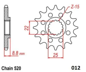 MOTO-MASTER - FRONT SPROCKET 520 15T - 12121485