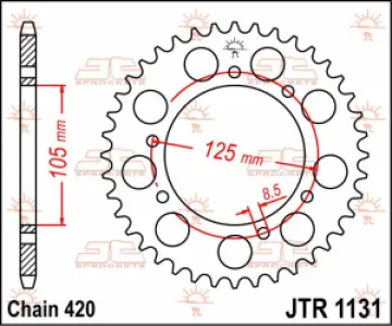 JT SPROCKETS - SPROCKET REAR 45T 420 - 12101130