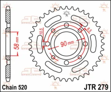 JT SPROCKETS - SPROCKET REAR 40T 520 - 12100696