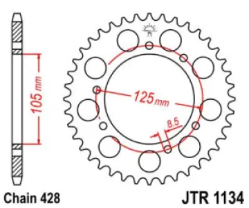 JT SPROCKETS - SPROCKET REAR 56T 428 - 12101349