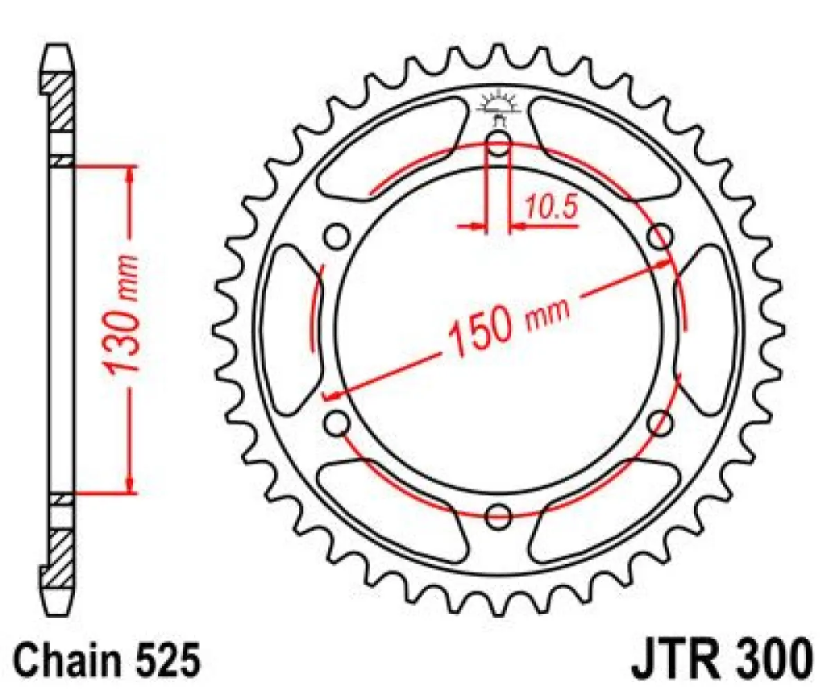 JT SPROCKETS - SPROCKET REAR T42 525 BLK - 12101653