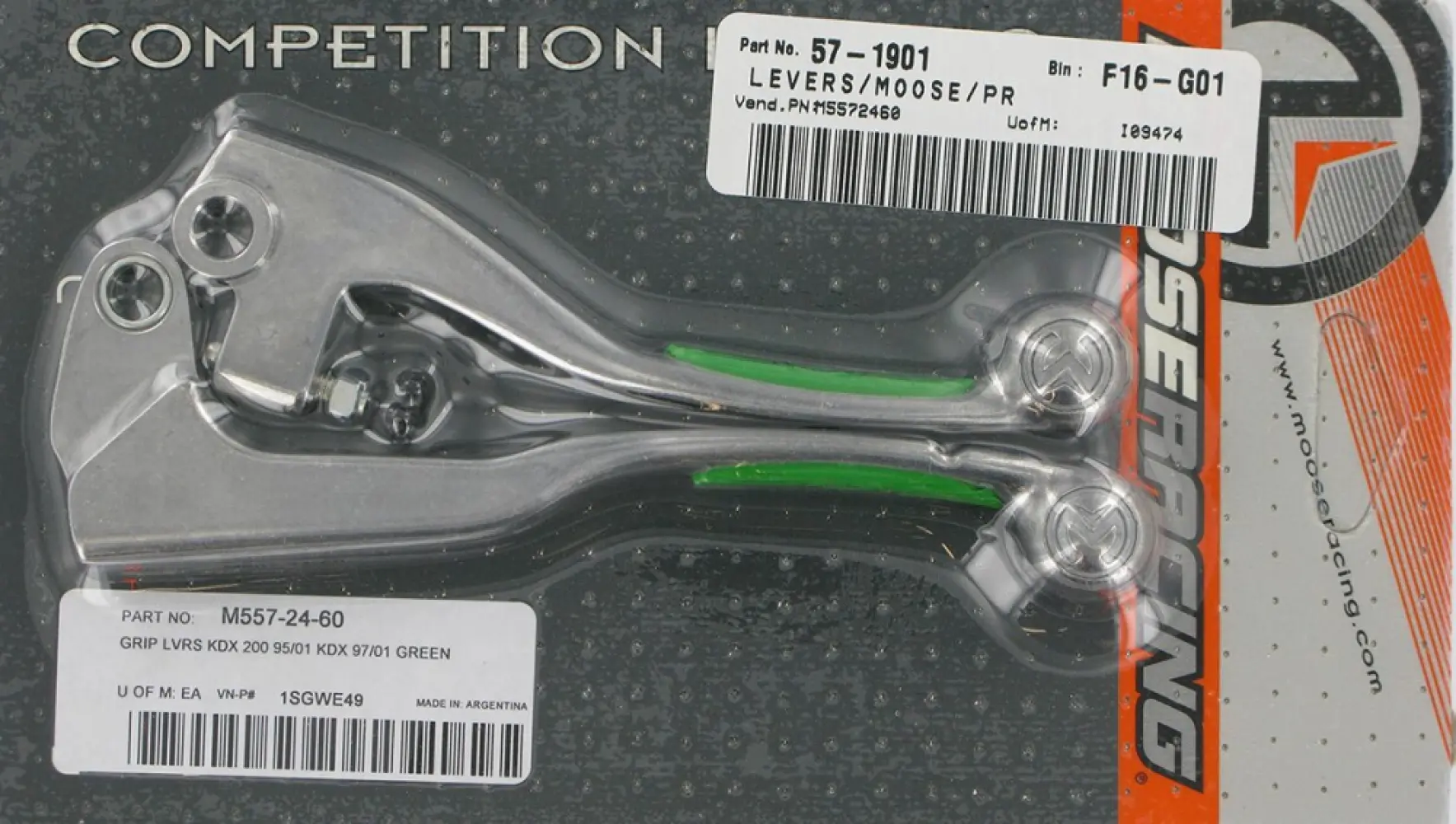 MOOSE OFFROAD HARD-PARTS - MSE GRIP LVRS KAW-GRN - M5572460