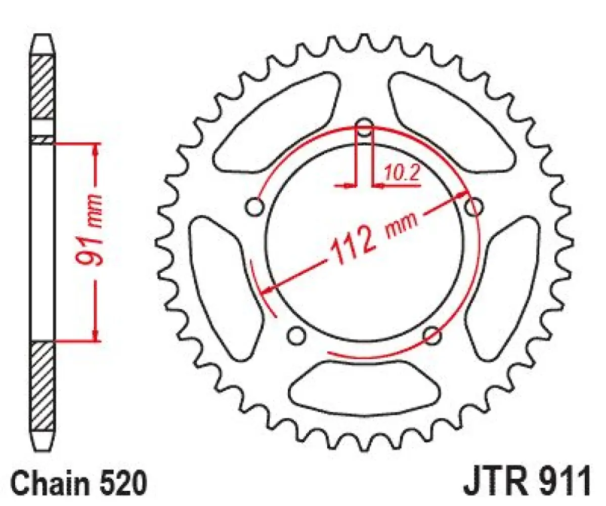 JT SPROCKETS - SPROCKET REAR 46T 520 - 12102836