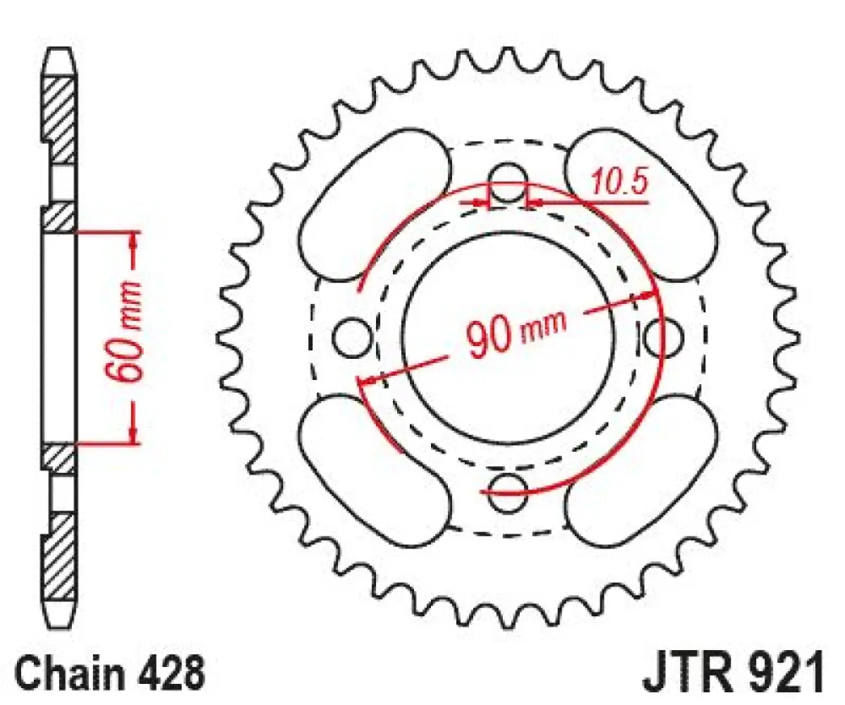 JT SPROCKETS - SPROCKET REAR 41T 428 - 12102837