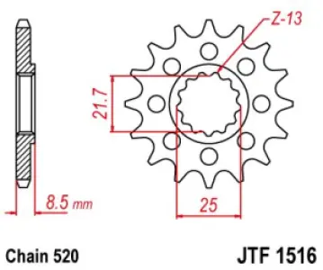 JT SPROCKETS - SPROCKET FRONT 15T 520 - 12121218