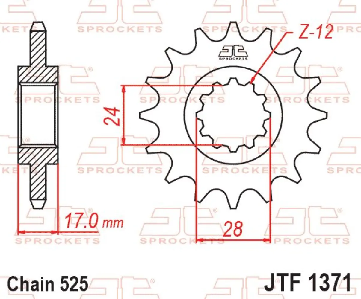 JT SPROCKETS - SPROCKET FRONT 15T 525 RU - 12121234