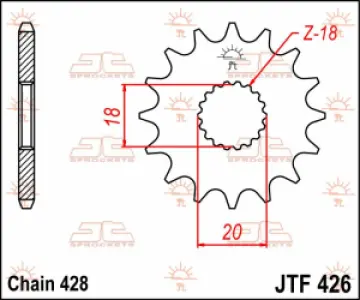 JT SPROCKETS - SPROCKET FRONT 15T 428 - 12120795