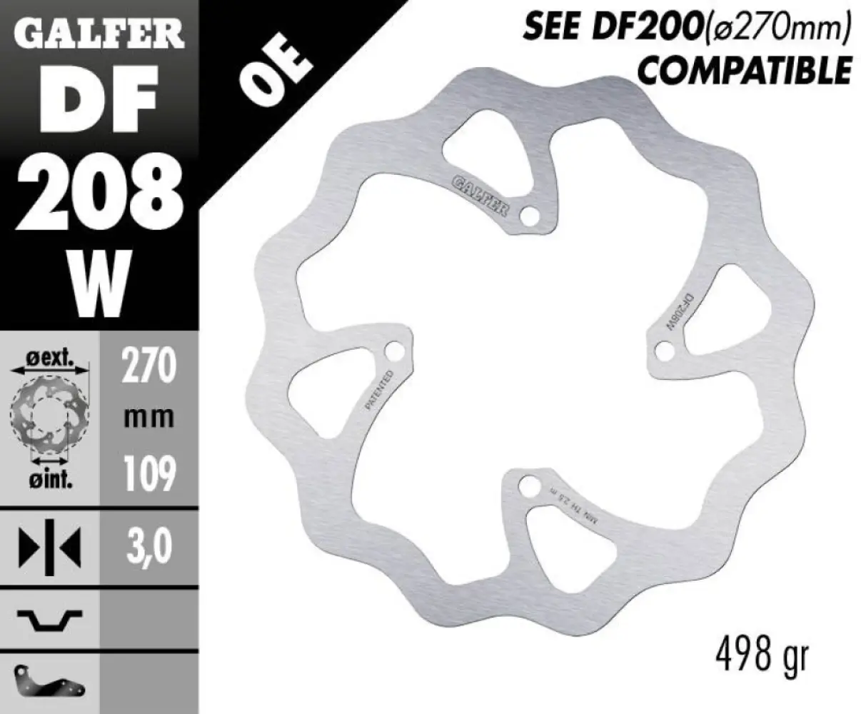GALFER - BRAKE DISC FIXED WAVE 270MM - 17111724